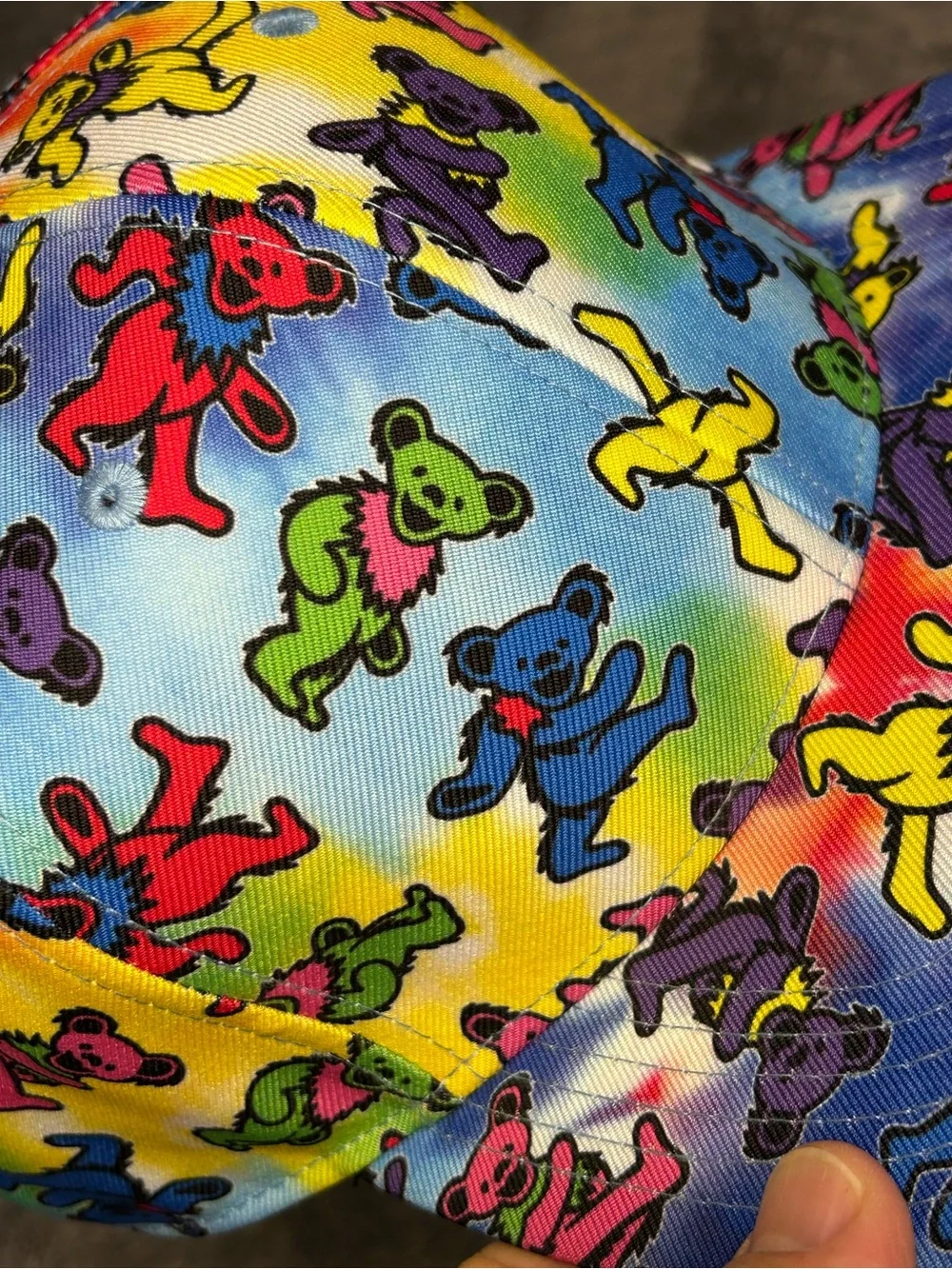 GRATEFUL DEAD Jerry Garcia DANCING BEAR Allover Print SnapBack Hat 2022 Cap